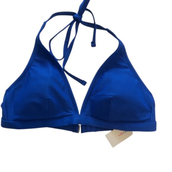 NWT Liz Claiborne Bold Blue Texture‎ Bikini Top Size 8 - Picture 5 of 9